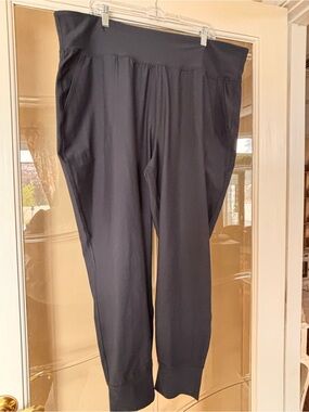 High-Waist Black Women's Ponte Pants- dry fit fabric